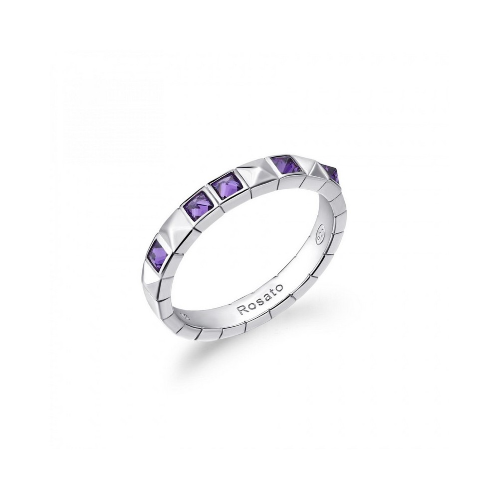 1 - Rosato woman ring RZCU92B 925 silver with tanzanite zircons and studs