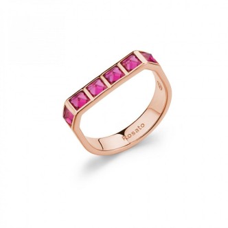 1 - Rosato woman ring RZCU96C 925 silver with ruby zircons and studs