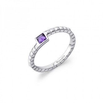 1 - Anello donna Rosato RZCU98A Argento 925 con zircone tanzanite e borchie