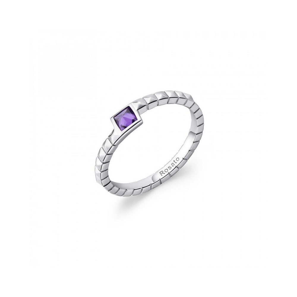 1 - Anello donna Rosato RZCU98A Argento 925 con zircone tanzanite e borchie