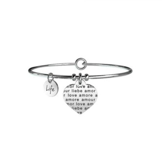 1 - Bracciale Kidult 231606 in acciaio 316L ciondolo a cuore collezione Love