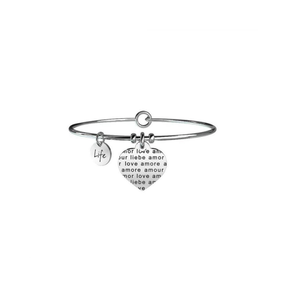 1 - Kidult bracelet 231606 316L steel heart pendant Love collection