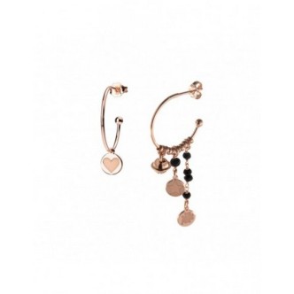 1 - Rue des Mille Gipsy OR-GIP 1 V4 N 925 rosé silver women's earrings with small stones