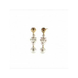 1 - Rue des Mille Starball woman earrings ORZ-012 M5 PE AU 925 silver with pearls