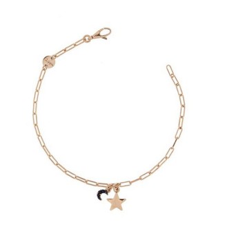 1 - Rue des Mille woman bracelet with star and moon chain BRZ-401 C5 925 rosé silver