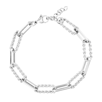 1 - Stroili women's torchon chain bracelet in steel 1682966