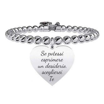 1 - Bracciale Kidult 731281 in acciaio 316L ciondolo a cuore con cristalli collezione Love