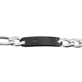 1 - Bracciale uomo Stroili Man Code acciaio targhetta con zircone 1628300