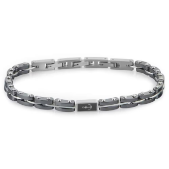 1 - Bracciale uomo ancora Stroili Man Code acciaio e ceramica 1666512