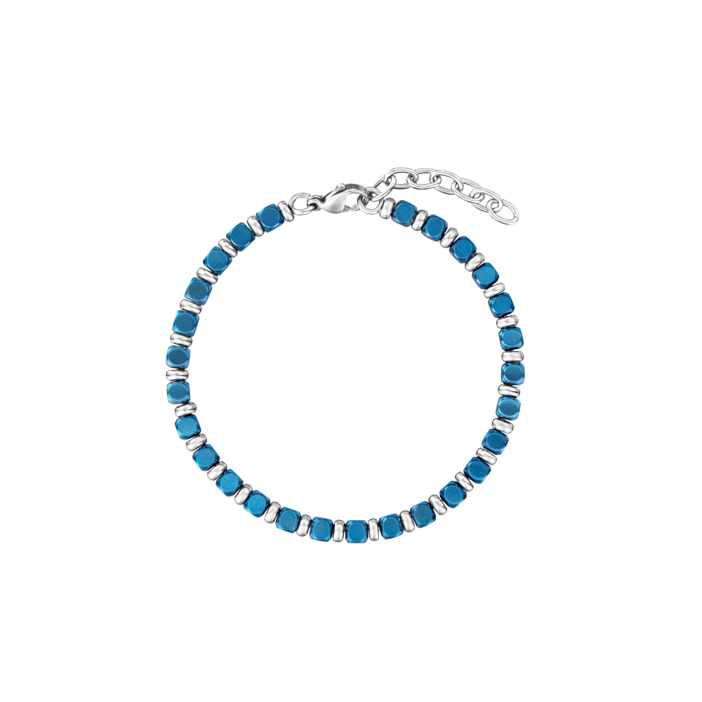 1 - Stroili Man Code steel bracelet with blue spheres 1681927