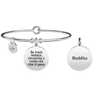 1 - Bracciale Kidult 731303 acciaio 316L ciondolo con frase collezione Spirituality