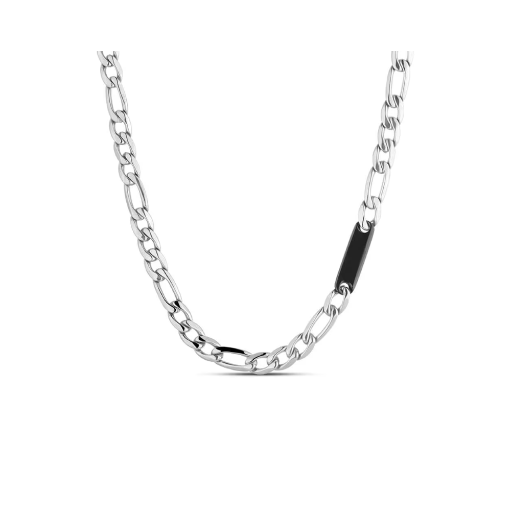 1 - Stroili Man Code steel chain link and zircon men's necklace 1628299