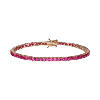 1 - Bracciale tennis rosato donna Argento Stroili Rainbow 1682557 con zirconi fucsia