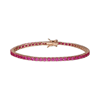 1 - Women's rosy tennis bracelet Silver Stroili Rainbow 1682560 with fuchsia zircons.