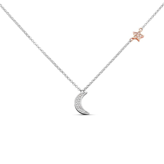 1 - Collana donna Argento Stroili cuore e luna 1622420 con zirconi