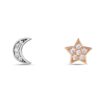 1 - Silver woman earrings Stroili star and moon 1622423 with zircons