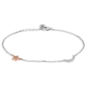 1 - Bracciale donna Argento Stroili stella e luna 1622421 con zirconi