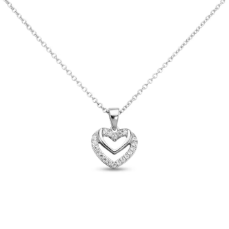 1 - Stroili Moments 1669889 woman silver heart necklace with zircons