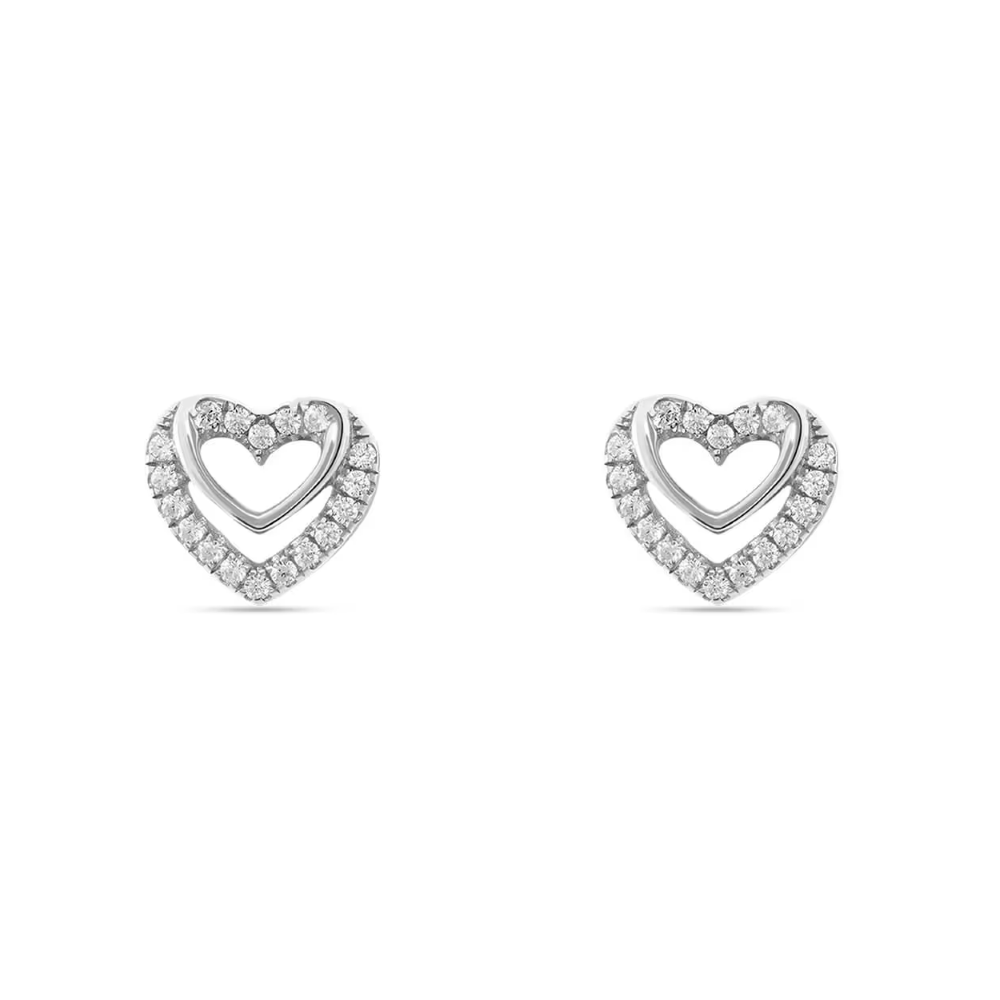 1 - Stroili Moments 1669890 woman silver heart earrings with zircons