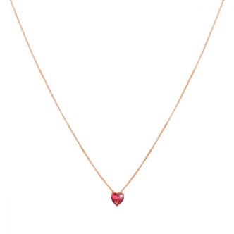 1 - Woman necklace Pink silver Stroili Silver Rainbow 1668768 zircon heart