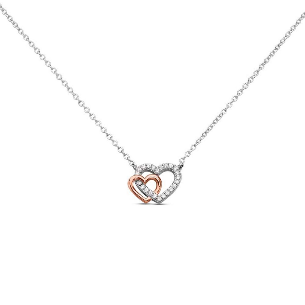 1 - Woman necklace Silver Stroili Silver Rainbow intertwined hearts 1664269 with zircons