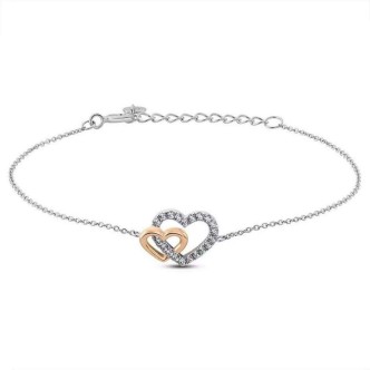 1 - Women's intertwined hearts bracelet Silver Stroili Silver Rainbow 1664271 with zircons