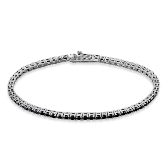 1 - Bracciale tennis Argento Stroili Silver Elegance 1619156 con zirconi neri