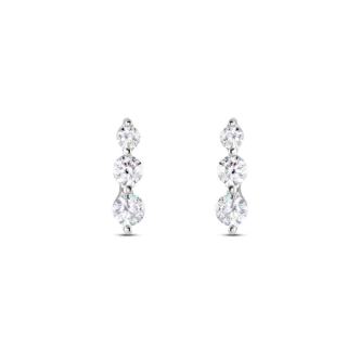 1 - Women's earrings 3 light point Silver Stroili Silver Rainbow 1514022 with white zircons