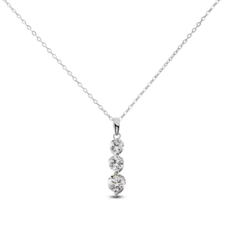 1 - Collana donna 3 punto luce Argento Stroili Silver Rainbow 1514024 con zirconi bianchi