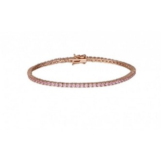 1 - Woman tennis bracelet rosy Silver Stroili 1682559 with pink zircons