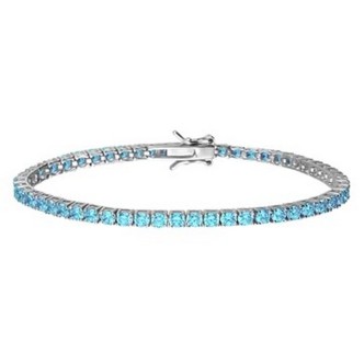 1 - Bracciale donna tennis Argento Stroili 1682561 con zirconi acquamarina