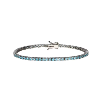 1 - Bracciale donna tennis Argento Stroili 1682565 con zirconi acquamarina