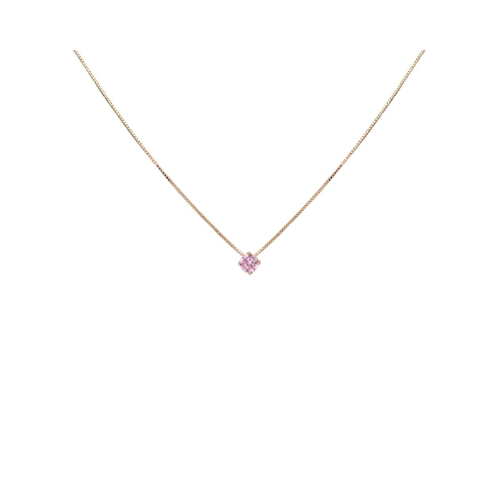 1 - Woman necklace light point Pink silver Stroili Silver Rainbow 1667702 with pink zircon