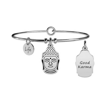 1 - Bracciale Kidult 231549 acciaio 316L ciondolo con Buddha collezione Spirituality