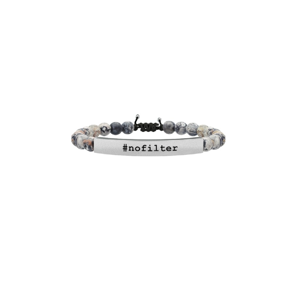 1 - Kidult men's bracelet 731212 with Agate and steel 316L "nofilter" Philosophy collection.