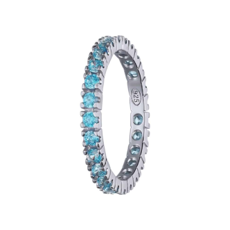 1 - Anello donna Argento 925 Stroili 1667669 con zirconi acquamarina