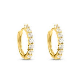 1 - Stroili Claire 1423682 Yellow Gold circle earrings with zircons