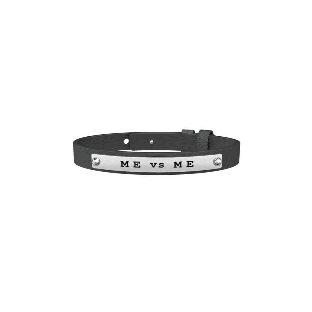 1 - Bracelet Kidult man 731165 in leather and 316L steel Me vs Me Philosophy collection