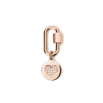 1 - Padlock pink heart 2 Jewels 241001 woman 316L steel with crystals