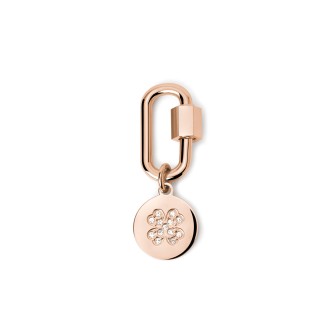 1 - Rose gold four-leaf padlock 2 Jewels 241007 woman 316L steel with crystals