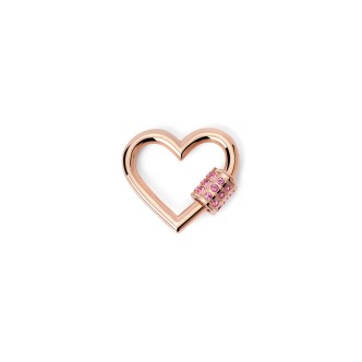 1 - Pink heart padlock with pink crystals 2 Jewels 241018 woman 316L steel