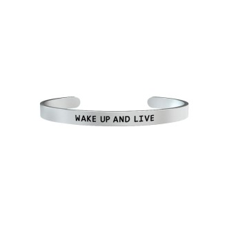 1 - Bracciale Kidult uomo 731162 in acciaio 316L con scritta Wake Up and Live collezione Philosophy