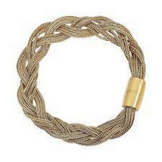 1 - Bracciale donna treccia Breil Magnetica Golden Twist dorato TJ3383