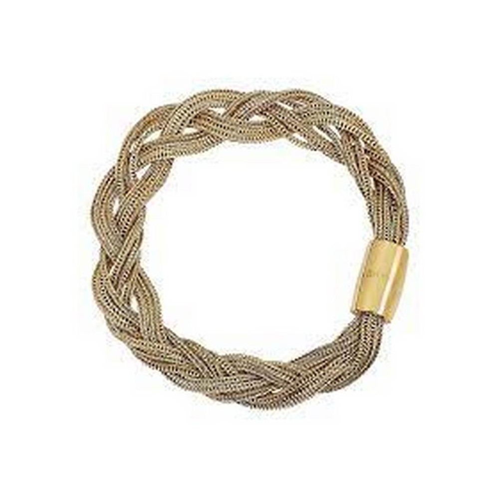 1 - Bracciale donna treccia Breil Magnetica Golden Twist dorato TJ3383