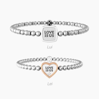 1 - Bracciale donna Kidult Lui & Lei Love is US 732130 acciaio 316L