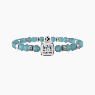 1 - Kidult friendship bracelet 732072 316L steel with turquoise stone