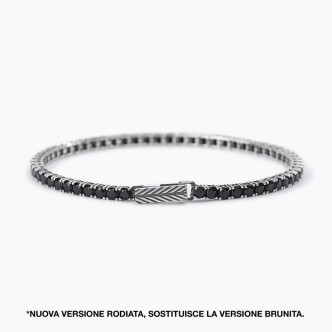 1 - Bracciale uomo tennis nero Mabina Argento 925 con zirconi 533694-S