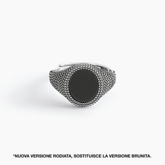 1 - Mabina 925 Silver Chevalier man ring with onyx 523325