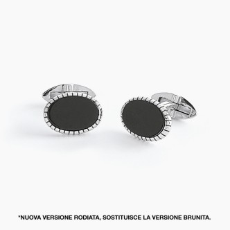 1 - Gemelli uomo Mabina Argento 925 con agata nera 573010