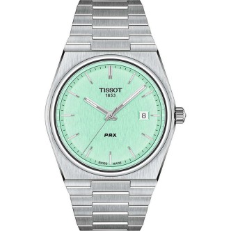 1 - Tissot PRX light green men's watch T137.410.11.091.01 316L steel quartz